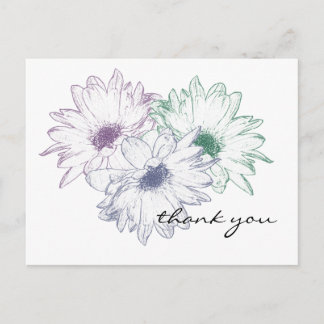 Trois marguerites - Carte postale Merci