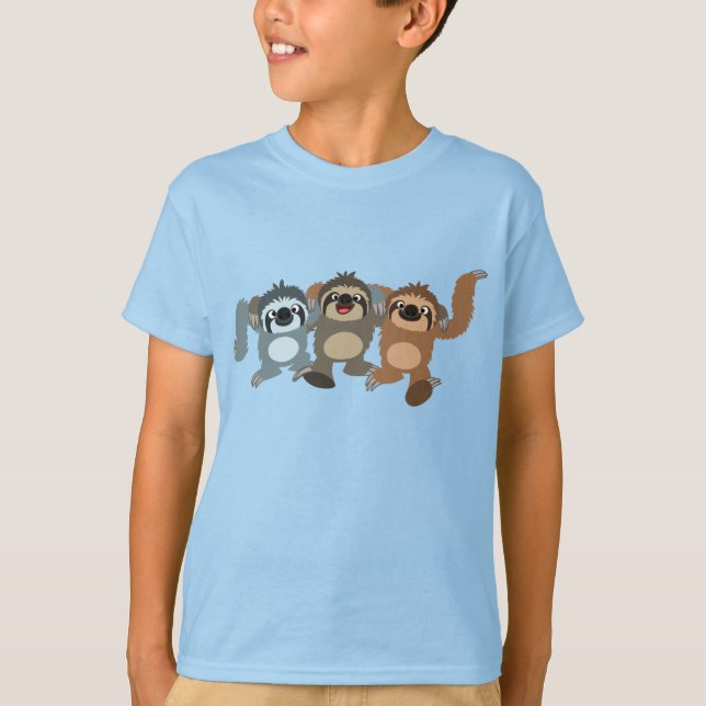 Trois mignonnes fentes caricaturales T-shirt enfan (Devant)