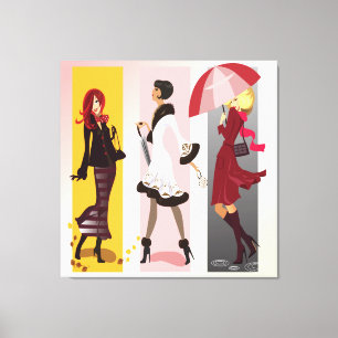 Trois modèles de mode 2 toile enrobée