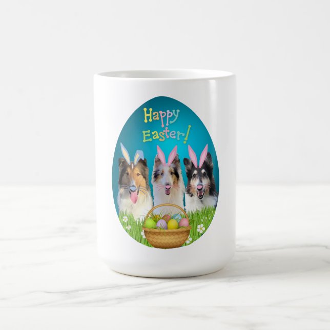 Trois mug de Pâques Collie café (Centre)