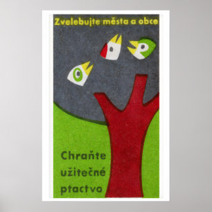 Trois Oiseaux dans l'Arbre - Impression Matchbox -