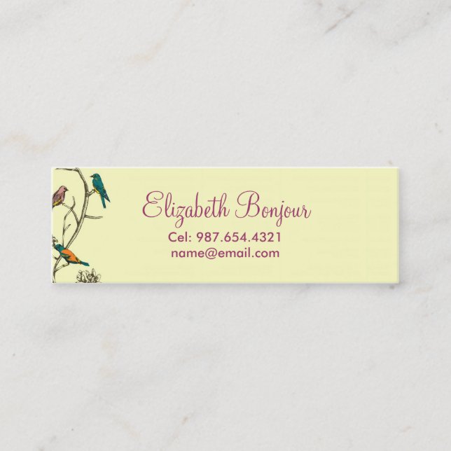 Trois oiseaux parlant ~ Cartes d'appel (Devant)