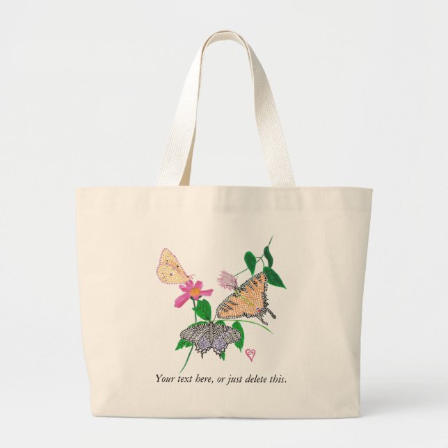 Trois papillons Pointillisme Vos Sacs fourre-tout  (Devant)