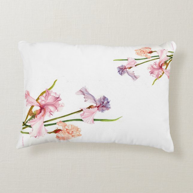 Trois Pastel Irises ACCENT COUSSIN (Dos)