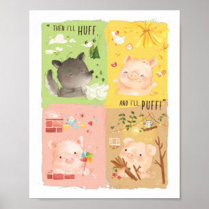 Trois petits cochons & Grand méchant loup Poster