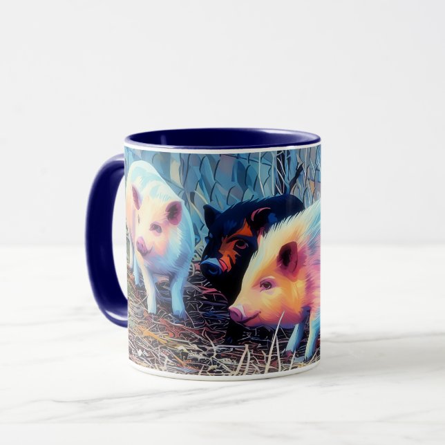 Trois Petits Cochons Pop Art Farm Style Mug Cup (Devant gauche)
