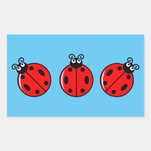 Trois petits Ladybugs - Stickers Rectangle
