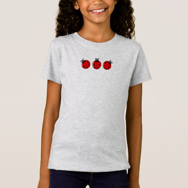 Trois Petits Ladybugs - T-Shirt de jersey fin pour (Devant)