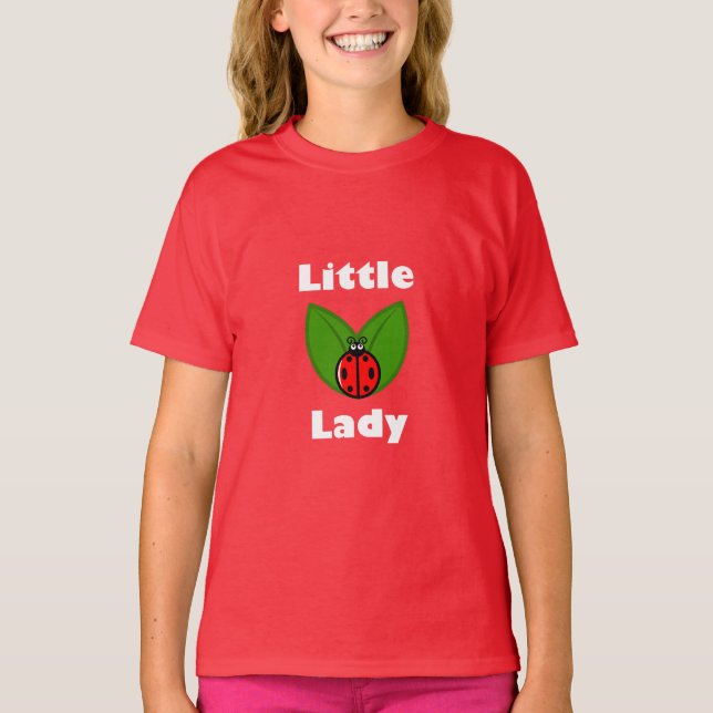 Trois petits Ladybugs - T-shirt rouge basique pour (Devant)