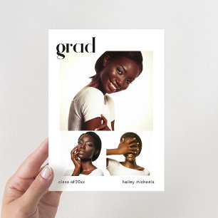 Trois photo Collage Graduation Party Invitation
