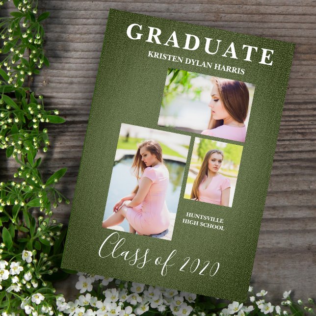 Trois photos de Green Collage Gradutile (Créateur téléchargé)