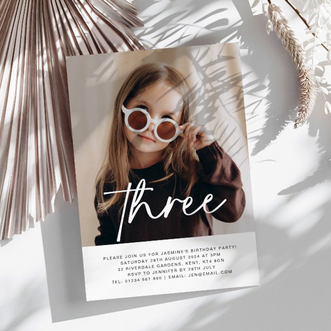 Trois photos Invitation d'anniversaire (Zazzle Three Photo Birthday Invitation)