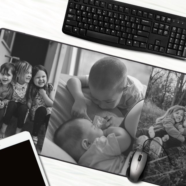 Trois photos noir et blanc (Photo Collage Desk Mat)