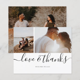 Trois photos personnalisées Amour et Merci