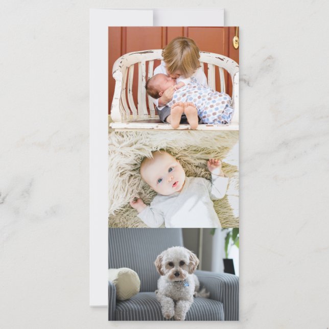 Trois photos Vertical Custom Salutation de Noël (Devant)