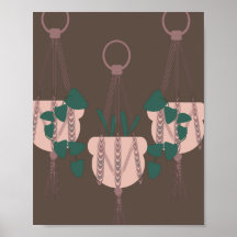 Trois plantes retombantes suspendues Art mural ver