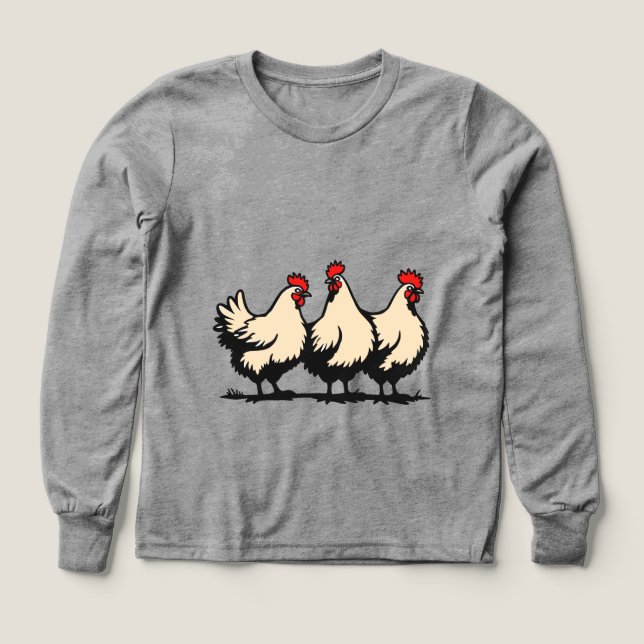 Trois poules françaises découpées en forme de cray (Motif recto)