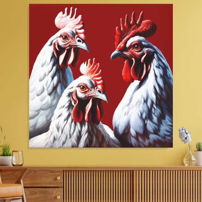 Trois poules françaises Foi Espérance Charité Déco (Insitu(Salon))