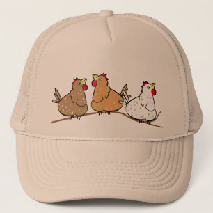 Trois poulets sur un Branche - casquette de