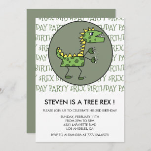 Trois rex anniversaire invitation dinosaure 3ème e