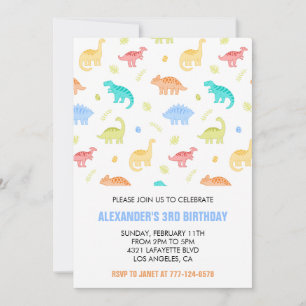 Trois rex invitation d'anniversaire garçon troisiè