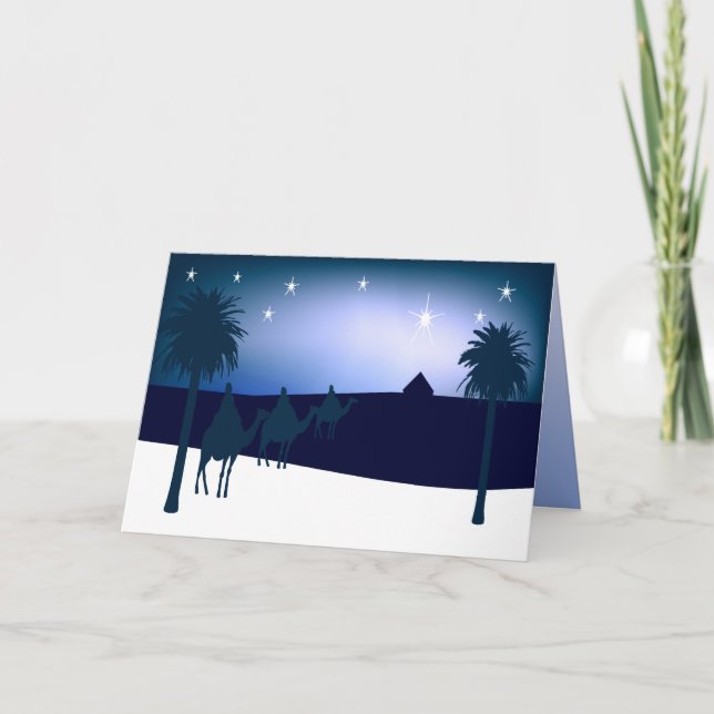 Trois rois Bethlehem Carte de Noël chrétienne (Devant)