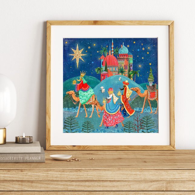Trois rois | Vacances de Noël | Affiche (Cute Three Wise Men Christmas Poster)