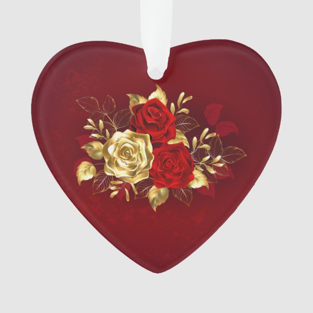 Trois roses en bijoux (devant)