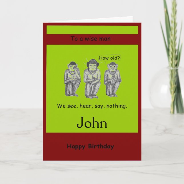 Trois sages, moderne, Monkeys des cartes (Devant)
