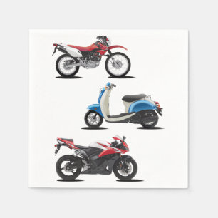 Trois serviettes en papier de moto