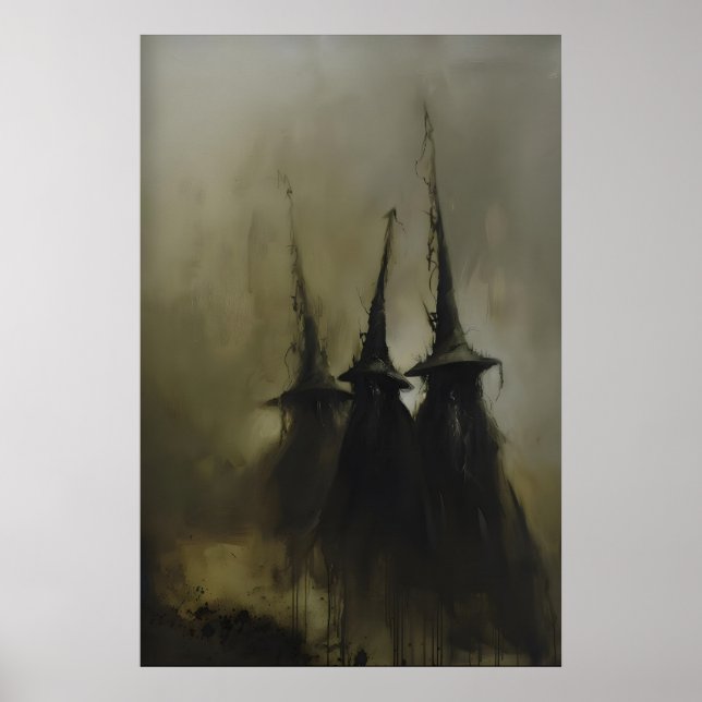Trois silhouettes de sorcières dans un poster occu (Devant)