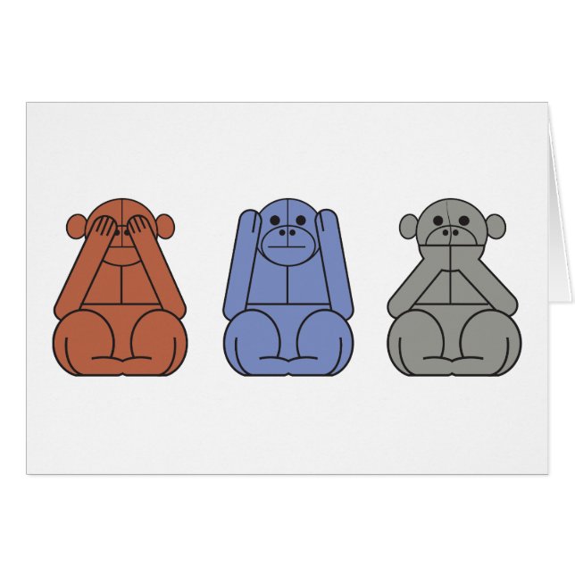 Trois singes sages (Devant horizontal)