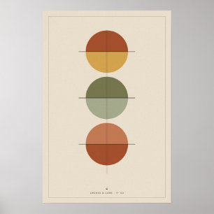 Trois Soleils Poster d'Art Mural Abstrait, Milieu
