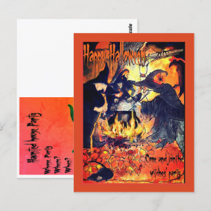 Trois Sorcières Art Party Invitation Halloween