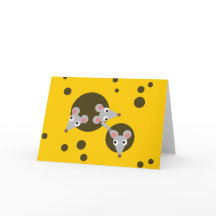 Trois souris jouées dans la carte de voeux au from