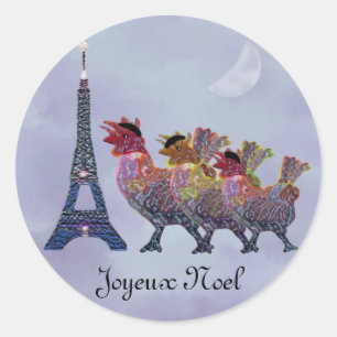 Trois Stickers French Hens