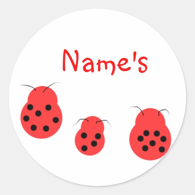 Trois Stickers personnalisables Ladybugs (Devant)