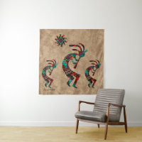 Trois Tapisseries Kokopelli Sud-Ouest