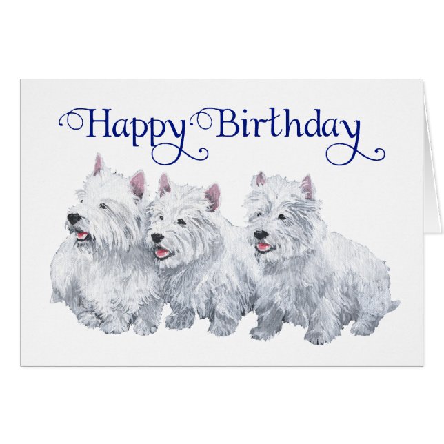 Trois terriers West Highland White (Devant horizontal)