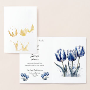 Trois tulipes, invitation de mariage en aluminium