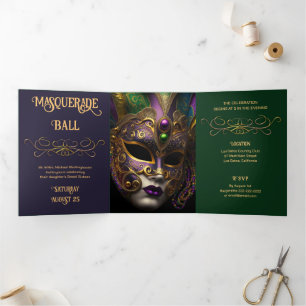 Trois Volets Belle Soirée Masquerade Ball Invitation