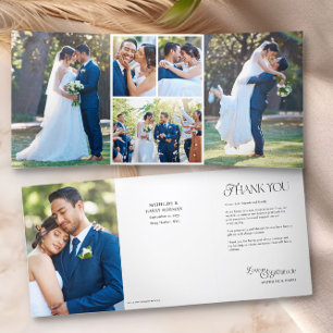 Trois Volets Carte de remerciement de mariage 6 photos avec une