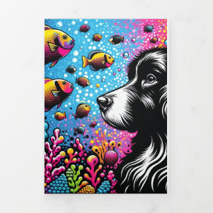 Trois Volets Carte de voeux vierge avec design Pop Art Truffée