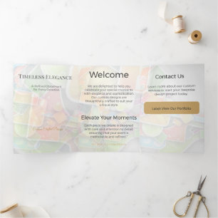 Trois Volets Carte Triptyque Design Minimaliste Élégant Neutre
