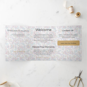Trois Volets Carte Triptyque Design Minimaliste Élégant Neutre