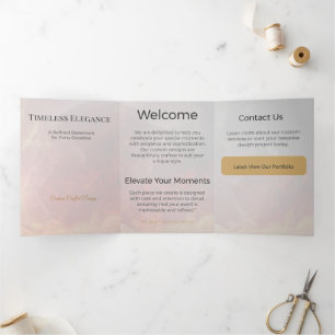 Trois Volets Carte Triptyque Design Minimaliste Élégant Neutre