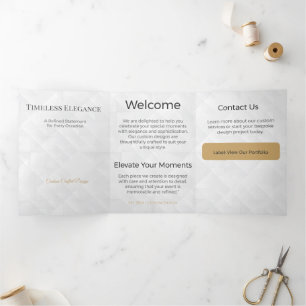 Trois Volets Carte Triptyque Design Minimaliste Élégant Neutre