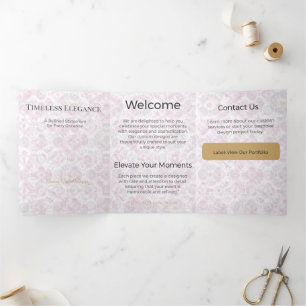 Trois Volets Carte Triptyque Design Minimaliste Élégant Neutre