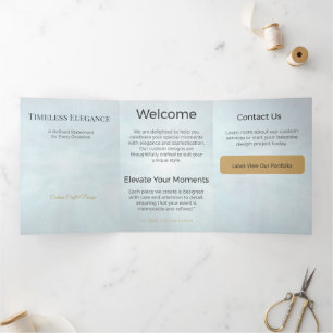 Trois Volets Carte Triptyque Design Minimaliste Élégant Neutre