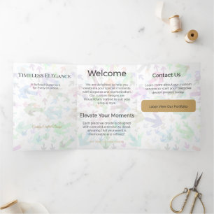 Trois Volets Carte Triptyque Design Minimaliste Élégant Neutre